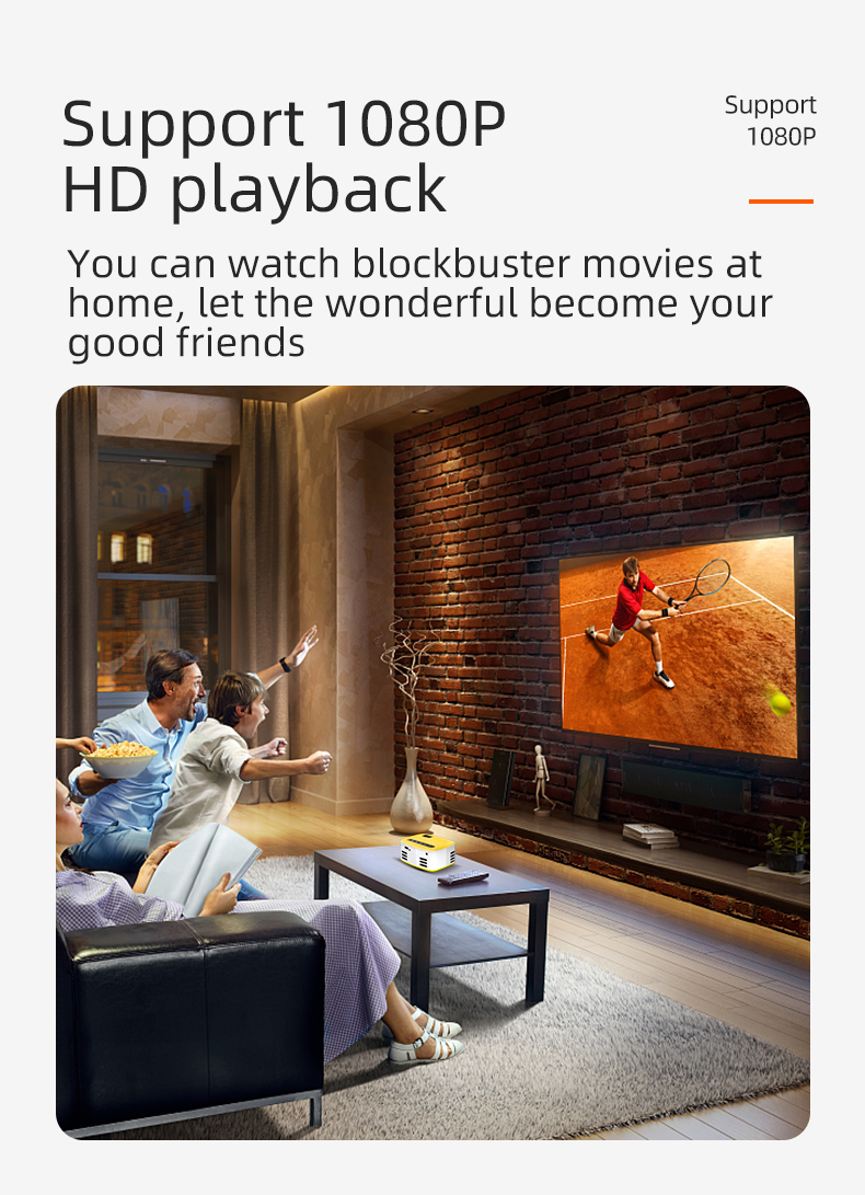 BEISTA T20 Projektor HD LED Mini-Projektor, unterstützt 1080p, HDMI USB tragbarer Kino-Beamer-Projektor Mini-Projektor tragbar