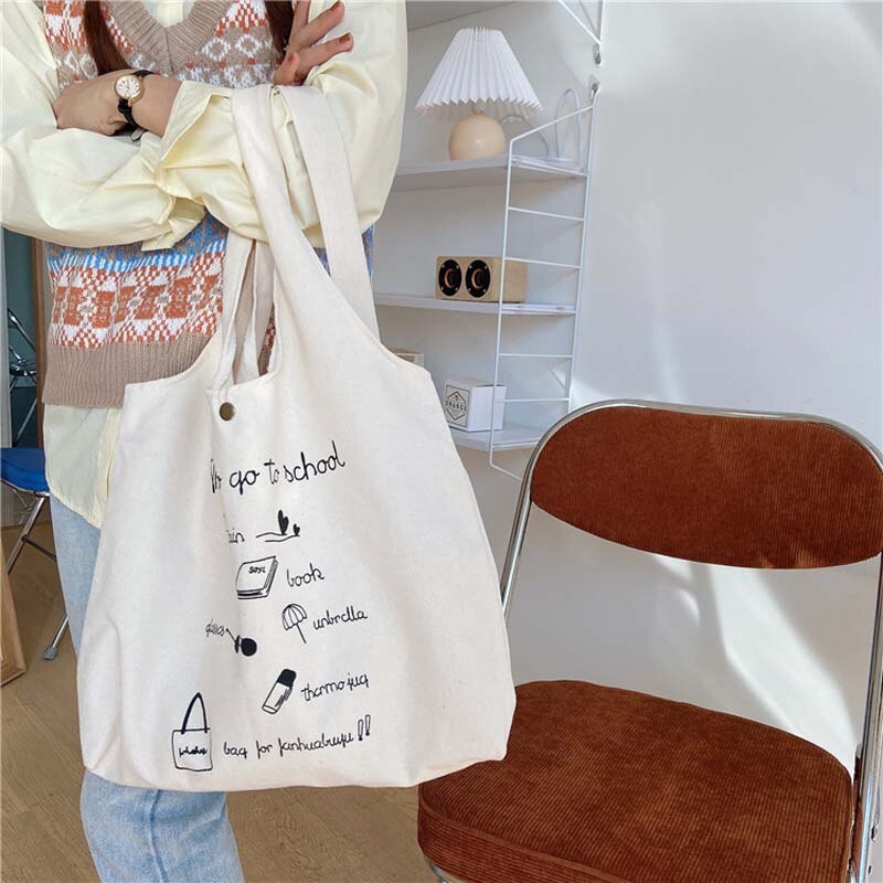 Sac de Shopping en toile solide réutilisable pour femmes, fourre-tout supplémentaire, sac d'épicerie , sac à bandoulière pour filles