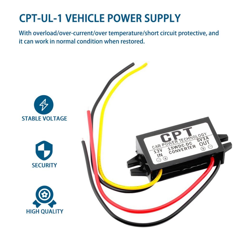 15w CPT-UL-1 dc conversor regulador 12v a 5v 3a carro display led potência cpt carro de alimentação step down regulador suporte transporte da gota