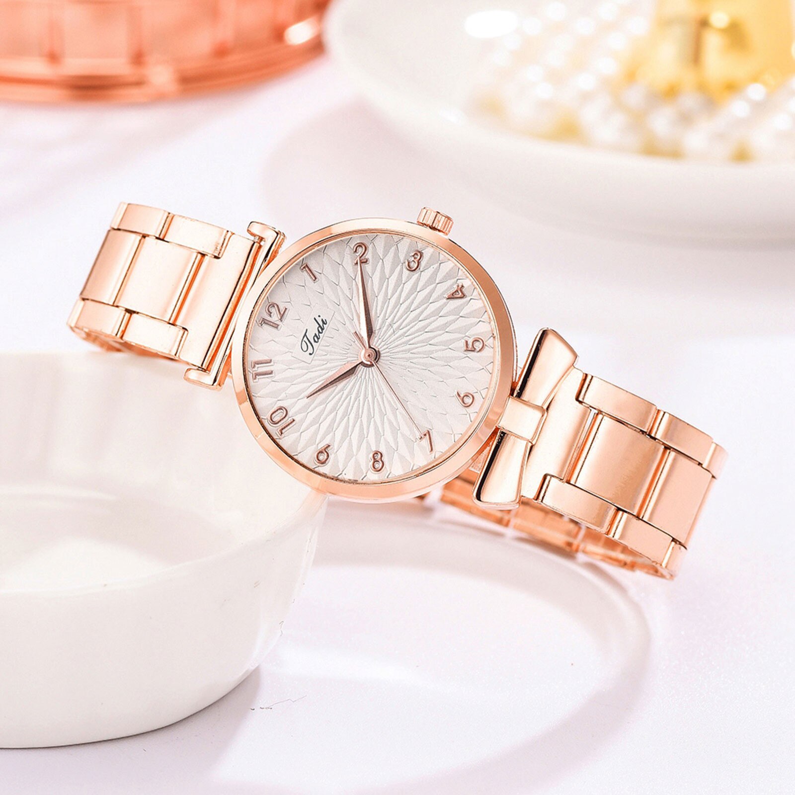 Quartz Horloge Mode Dames Stalen Band Armband Horloges Set Dames Mode Toevallige Elegante Geometrische Armband Montre Femme