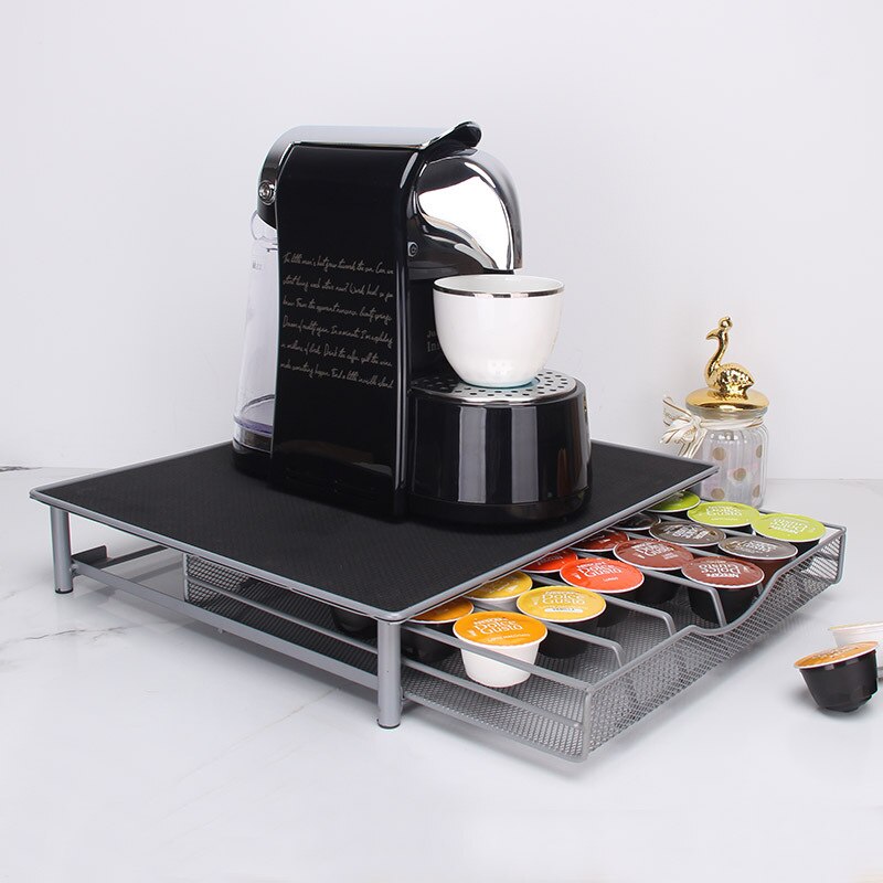 Soporte de almacenamiento práctico para cápsulas de café, organizador de cápsulas de café Dolce Gusto, estante de hierro