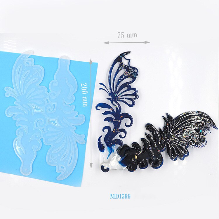 1pc- waaier siliconen mal diy handgemaakte kristallijm epoxy uv-hars mal voor het maken van sieraden