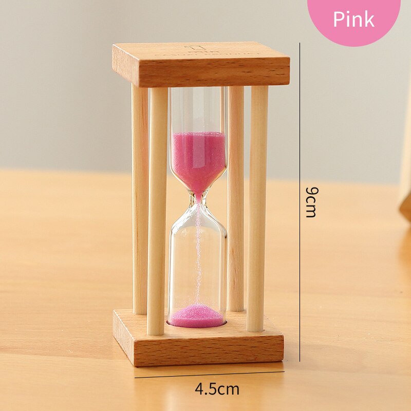 Sand Watch 1 Minute Clock 3 5 Minutes Glass Shower Timer Wood Timing Kid Mini Ornaments Home Decoration Accessories SL-MZFX: Pink / 1min