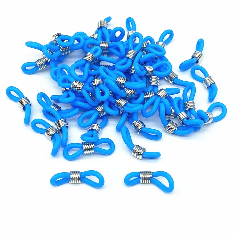100 sztuk/partia okulary łańcuch gumy silikonowej pierścień antypoślizgowe DIY złącze pasek oczka liny okulary przewód akcesoria: Blue