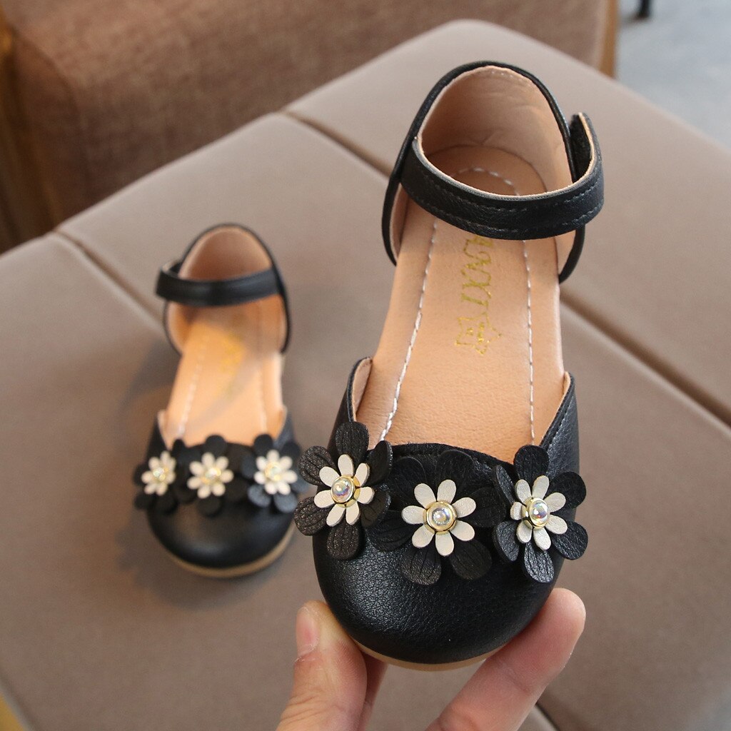 Princess Schoenen Meisjes Party Bow Schoenen Peuter Infant Solid Sandalen Kids Baby Casual Leren Prinses Schoenen