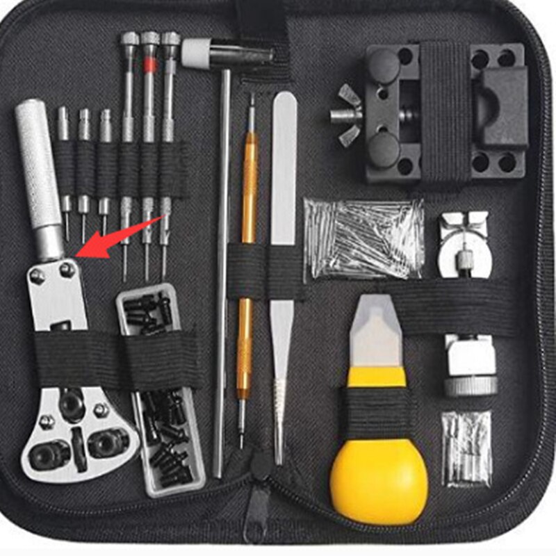 187 stücke Professionelle Uhr Reparatur Werkzeug Kit Uhr Link Pin Remover Fall Opener Pry Frühling Bar Remover Horlogemaker Gereed Reparatur: 147pcs  B