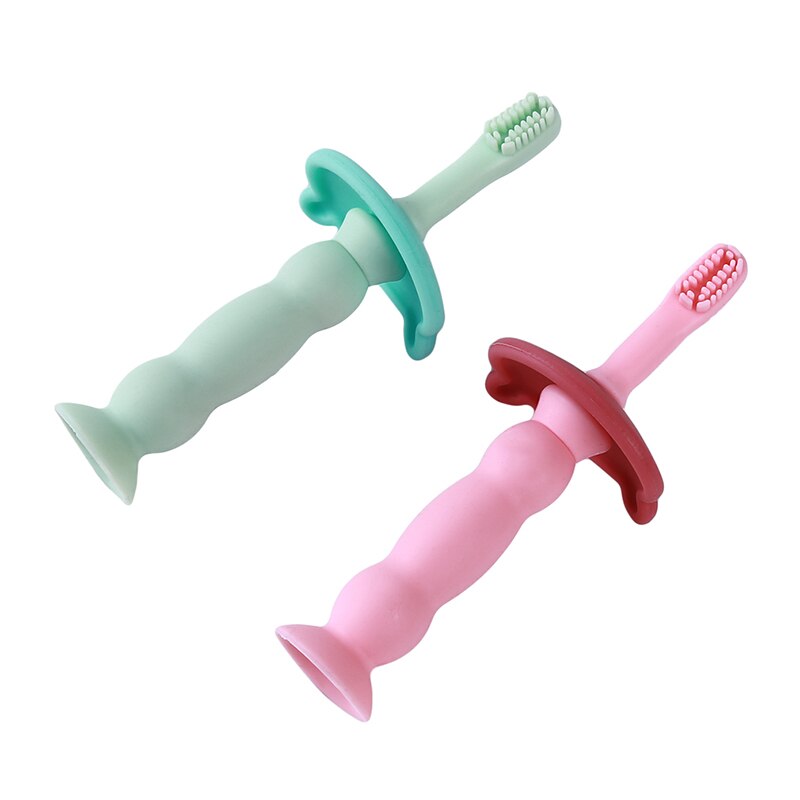 Träningstandborste baby barn tandvård munvård tandborste verktyg baby barn tandborste babyartiklar mjuk silikon 1pc fast