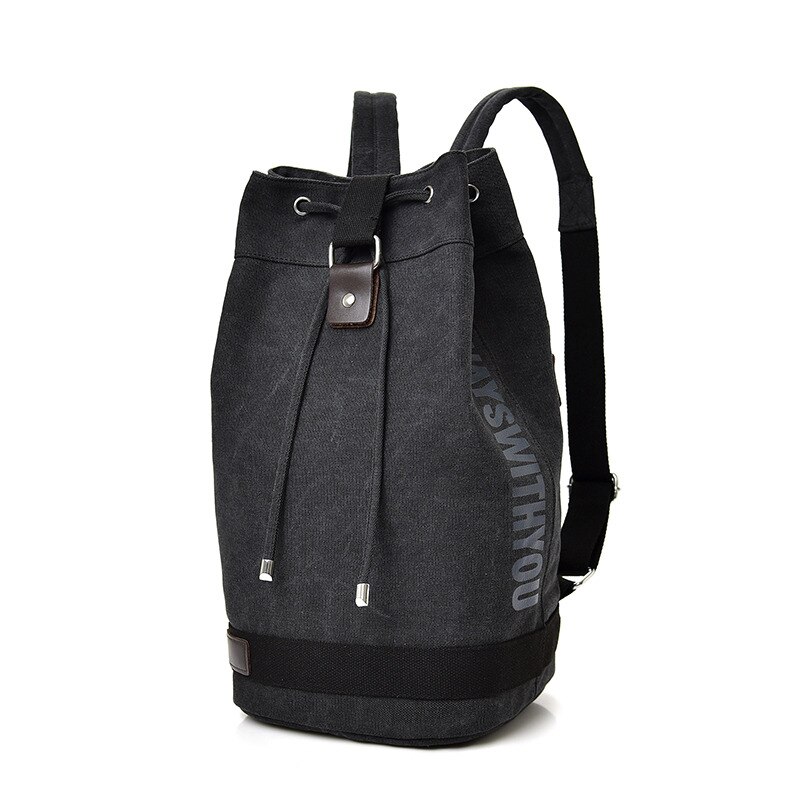 Stor kapacitet rygsæk mand rejsetaske bjergbestigning rygsæk herre lærred spand skuldertasker mandlige lærred rygsække mochila: Store 27 x 55 x 26 cm / Sort