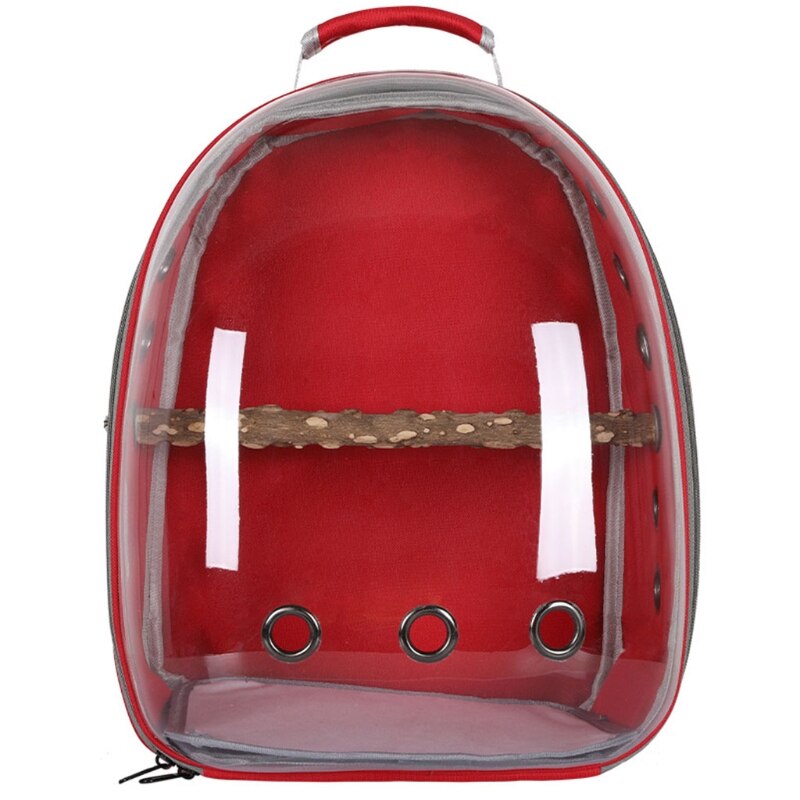 Bird Carrier Backpack, Bubble Bird Travel Carrier Backpack with Standing Perch: Scarlet