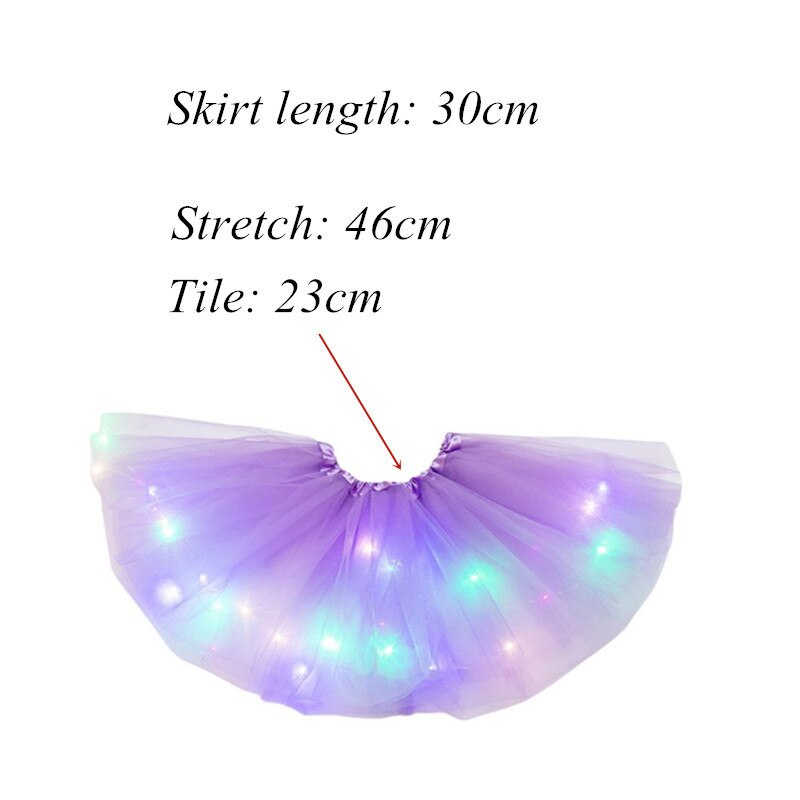 8 Kleuren Gloeiende Led Meisjes Tutu Rokken Pure Verse En Zoete Plooirok Party