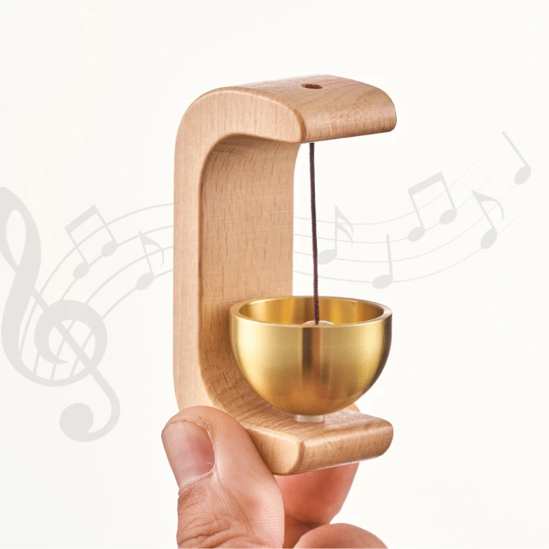 Magnetic Wood Doorbell Chime Hanging Wooden Wind Chimes Copper Bell Walnut Windbell Doorbells Vintage Door Bell Home Decorations