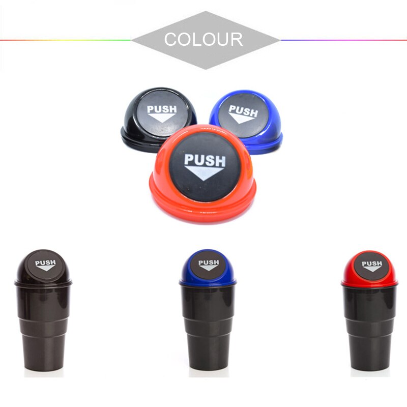 Papeleras automáticas para coche, accesorio Universal, contenedor para polvo, funda de resorte, tres colores