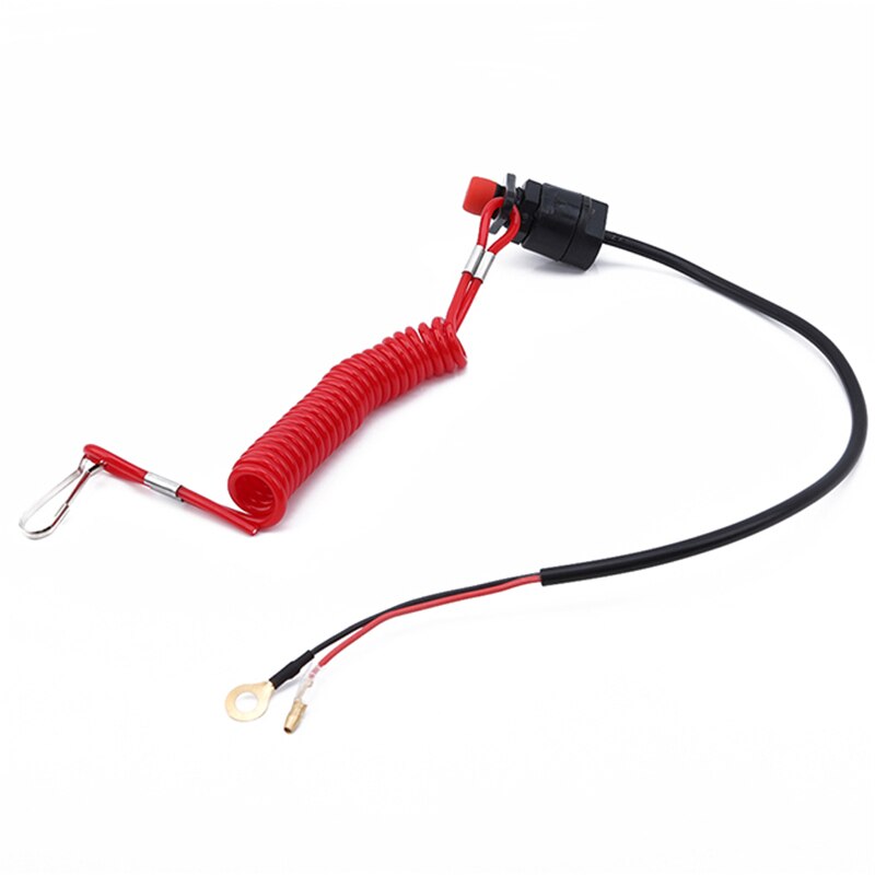 Universal Motorcycle Emergency Cut-off Flameout Trainer Switch Outboard Engine Motor Stop Switch Safety Tether Cord Lanyard: Default Title