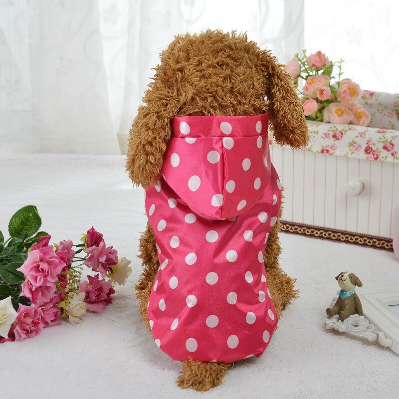 Dot pu hund regnkappa vattentät hundkappa med förvaringsväska bärbara fritidshuvtröjor hund regnkappa husdjurskostym kläder kläder s-xl