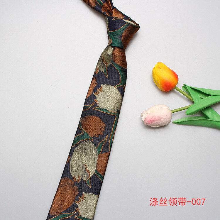 Linbaiway brand jacquard halsbånd til herre polyester slips slanke slips mænd forretningsdesignere krave brudgom corbatas: 007