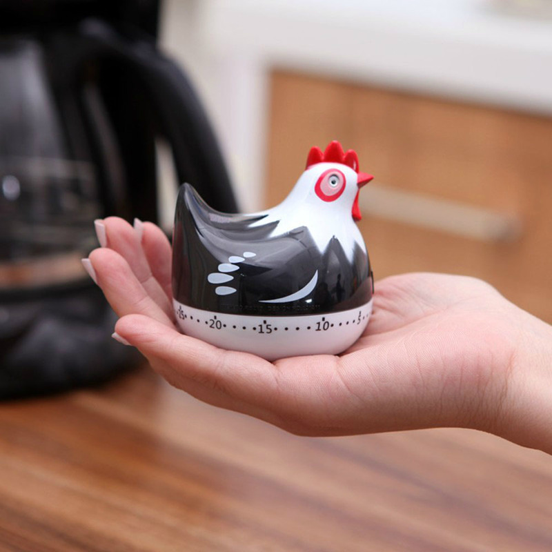 Cocina negro/blanco Gadget cuenta atrás reloj de cocina herramientas cocina temporizador con forma de Animal Manual mecánico Retro temporizador de cocina niños juguete
