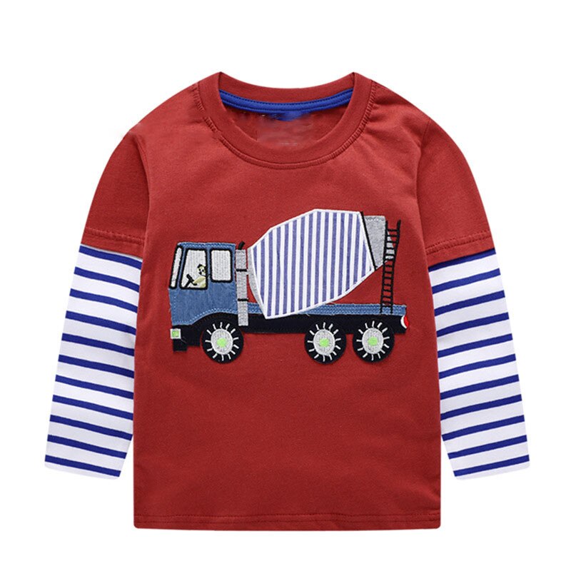 Jumpingbaby boys t-shirt bil t-shirt barn t-shirt traktor hösttröjor barnkläder koszulka koszulki meskie t-shirt enfant