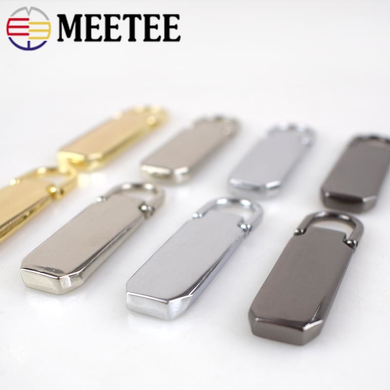 Meetee-tirette métallique détachable 5 pièces | Pour curseurs à fermeture éclair, languette, kit de réparation, bricolage, sacs à couture, tailleur de bagages