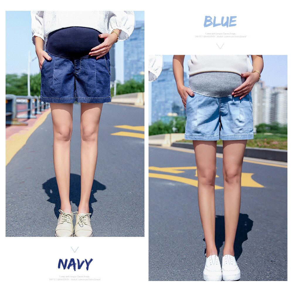 Schwangerschaft kurze Hose für schwangere frauen Jeans kurze Hose mutterschaft verlieren kurze Hose hohe taille pluderhosen mutterschaft taschen