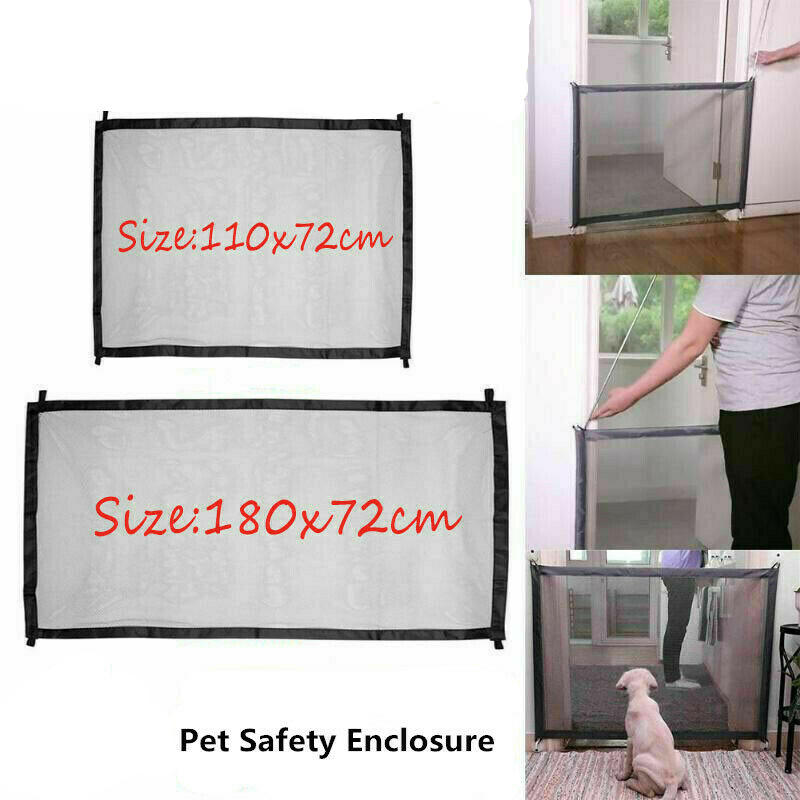 Retractable Pet Dog Mesh Gate Safety Guard Fence Portable Folding Baby Toddler Stair Gate Isolation