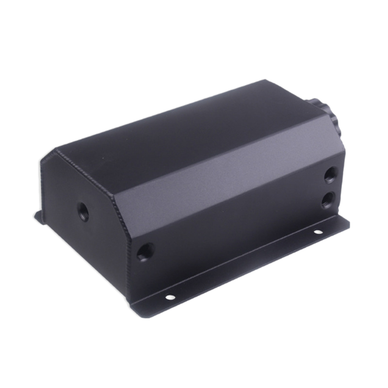 2l aluminiumslegering motor brændstoftank olie åndbar pot udstødningsfilter tank universal biltilbehør sort