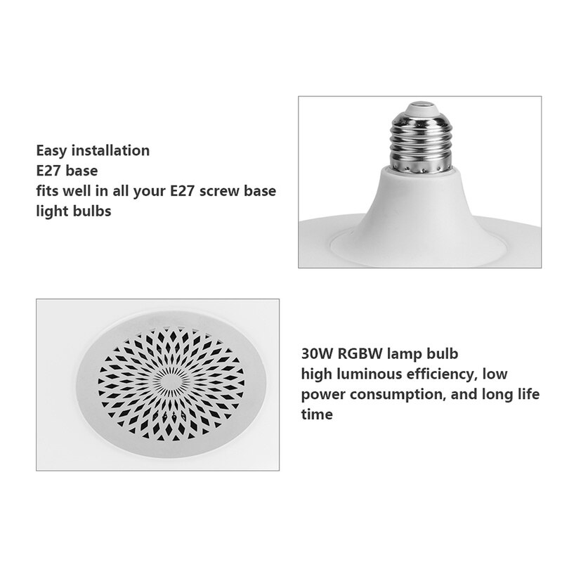 Smart Home Lamp Color RGB Bulb Intelligent Remote Control Bluetooth Speaker Adjustable Smart Light Led Light Bulb