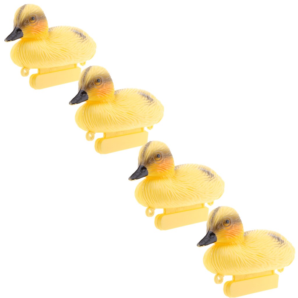 4X Floating Duck Ducklings Fish Pond Ornament Plastic Decoy Mallard Lifesize Duckings Floating Decoy Garden Yard Scarer Ornament