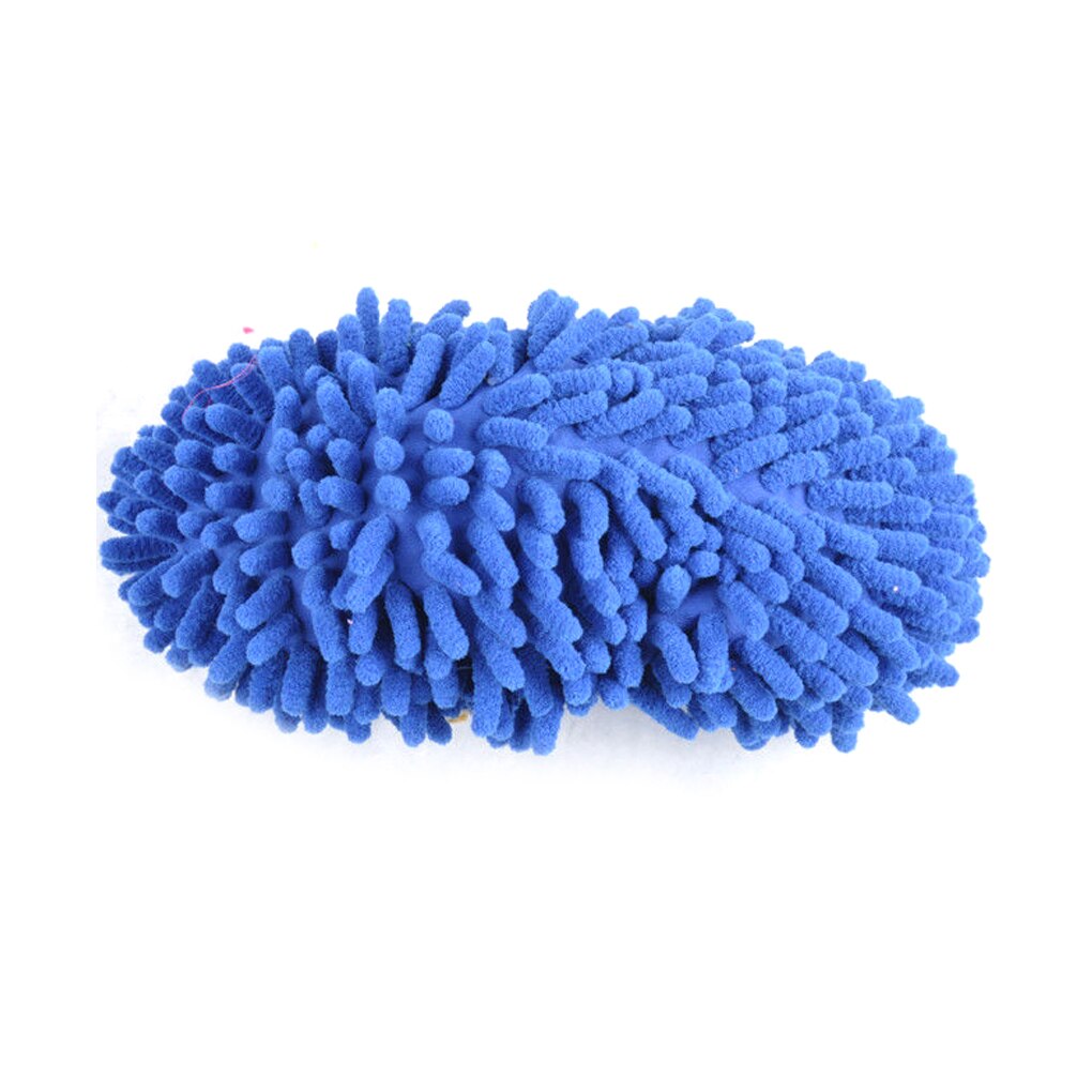 Lazy Mopping Shoes Cover Washable Chenille Fibre House Floor Cleaning Dust Mop Slippers Foot Socks Mop Shoes Duster Cloth: 1pcs Royal blue