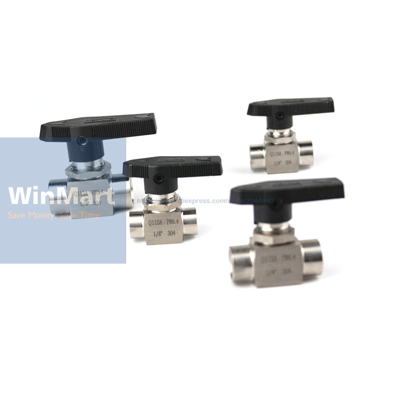 1PC 304 Stainless Steel 1/8" NPT Female Shut Off Ball Valve Bulkhead Water Gas Oil 915 PSI