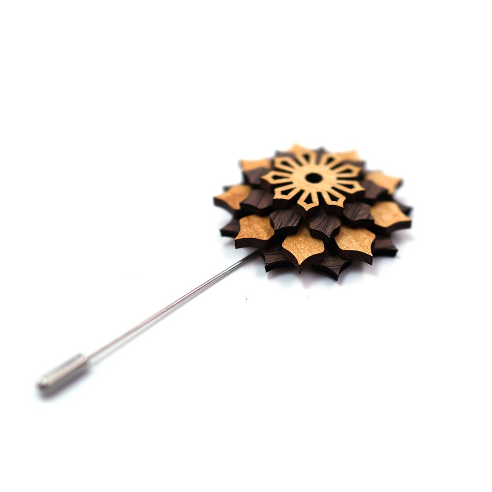 Linbaiway Mens Spille in Legno per Gli Uomini Fiore Spille per la Cerimonia Nuziale Signori Lungo Distintivo di Legno Fatti A Mano Spilla Corpetto Femminile
