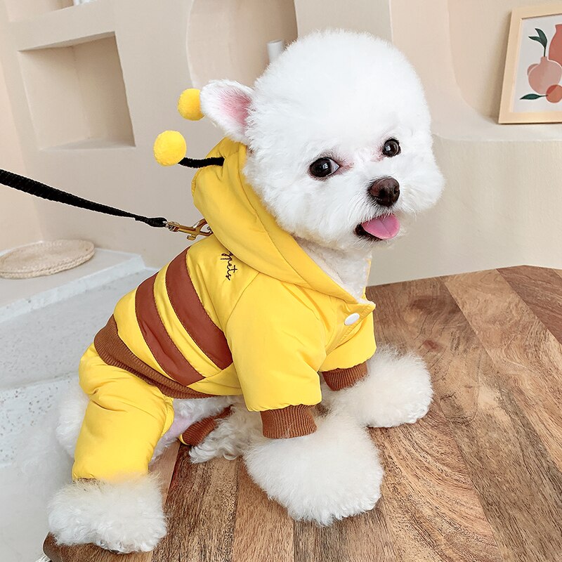Perro de invierno ropa de mascotas espesar ropa de perro mono traje cachorro Yorkshire disfraz para perro pequeño gracioso chaqueta sudadera de Mascota