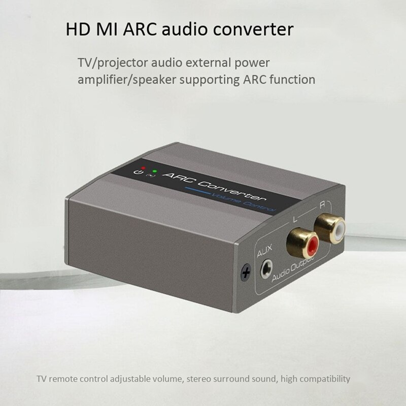 HDMI Arc Audio Converter Arc Audio R/L Output Audio Adapter Support Tv, Projector, Amplifier, Speaker