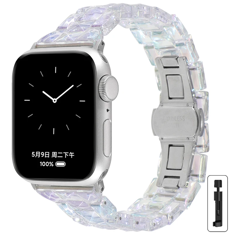 Correa para Apple Watch Band 46mm 44mm 40mm 45mm 49mm 38mm 42mm 41mm pulsera de para IWatch Series 10 8 7 6 5 4 3 2 1 Ultra: 44 mm / Azul