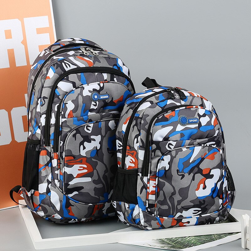 2 Sizes Camouflage Waterproof School Bags For Girls Boys Orthopedic Children Backpack Kids Book Bag Mochila Escolar Schoolbag