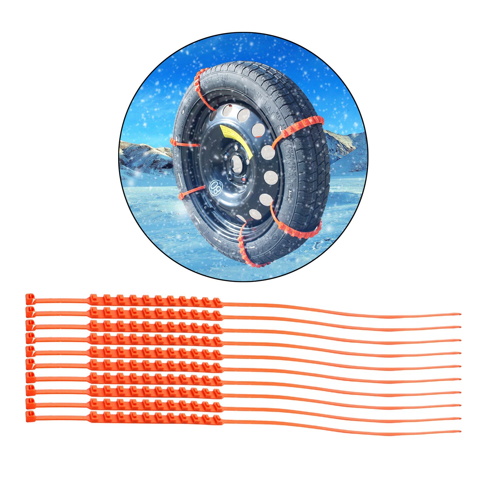 10x Snow Chains Tire Traction Chain Emergency Tire Straps for Cars/SUV/Truck/ATV