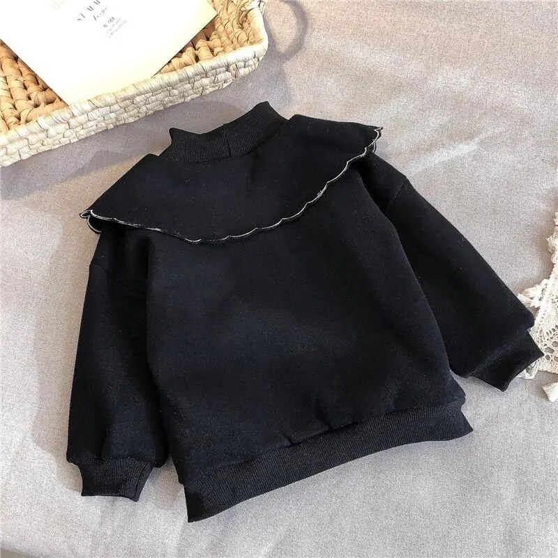 Kinderen Winter Trui Fluwelen Gewatteerde Baby Meisje Trui Kinderen Lange Mouwen Top Dieptepunt Shirt 6M-7T