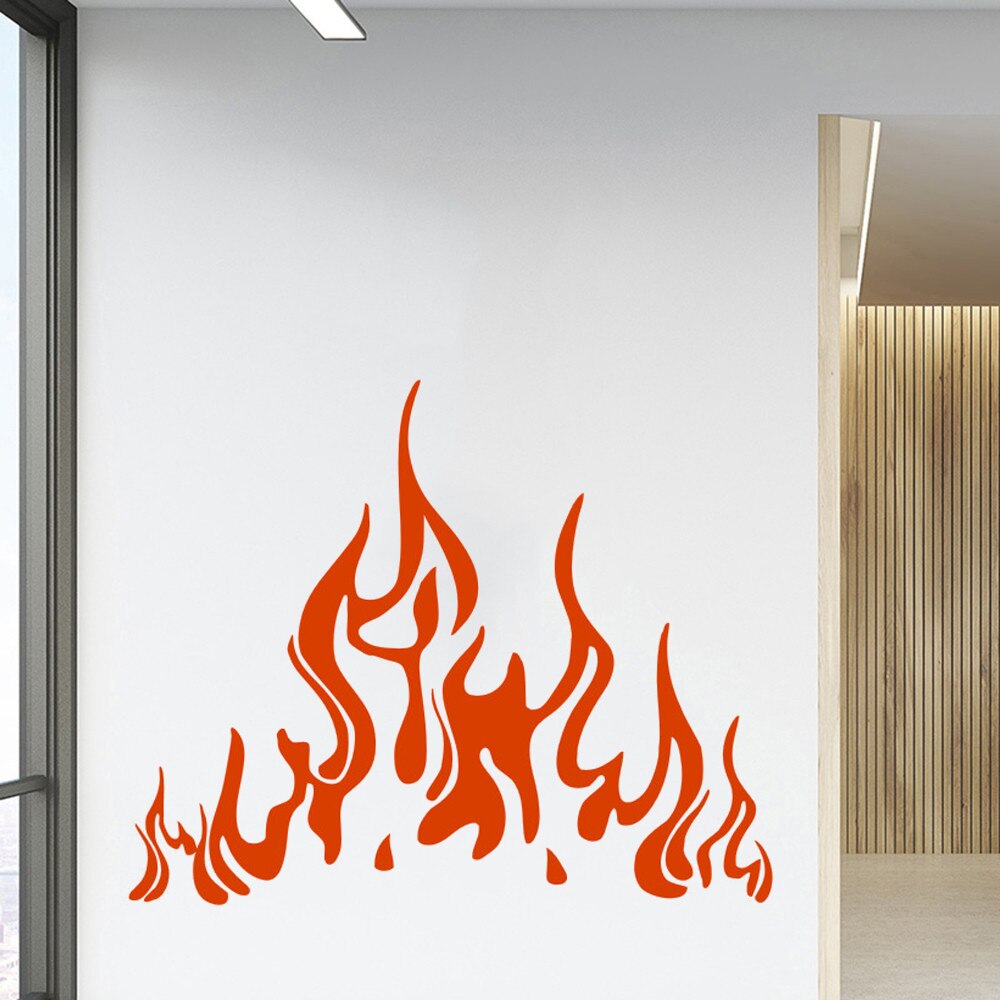 Calcomanías especiales de pared de llama de fuego para chimenea, decoración artística para sala de estar, póster de vinilo adhesivo ph486