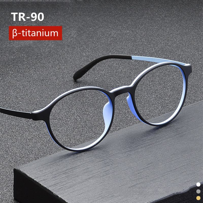 Ultralight Titanium Legering TR90 Leesbril Voor Mannen En Vrouwen Retro Ronde Anti Blauw Licht Presbyopie Bril 0 +100 +150 +250