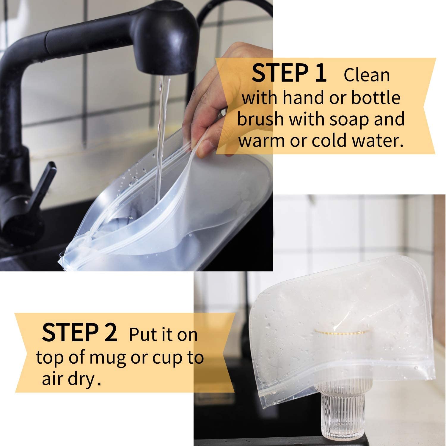 Silicone Reusable Food Storage Bags Zipper Freezer Bags for Snack Sandwich Meat Fruit Leakproof Plastic BPA FREE Lunch Bag