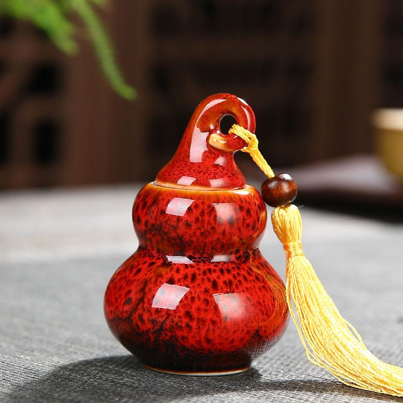 Contenedores de té de cerámica con forma de calabaza, lata de Caddies kungfú chino, recipiente de té, accesorios, tarro de té, latas, caja, casa, oficina, Teaware: 7
