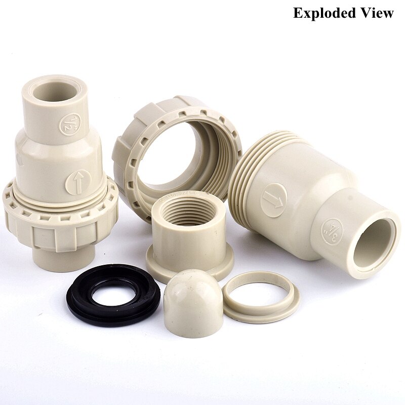 20~63mm PPH Check Valve, Sewer Pipe Drain One Way Non Return Flap Valve General Garden Watering Irrigation Water Pipe Connector