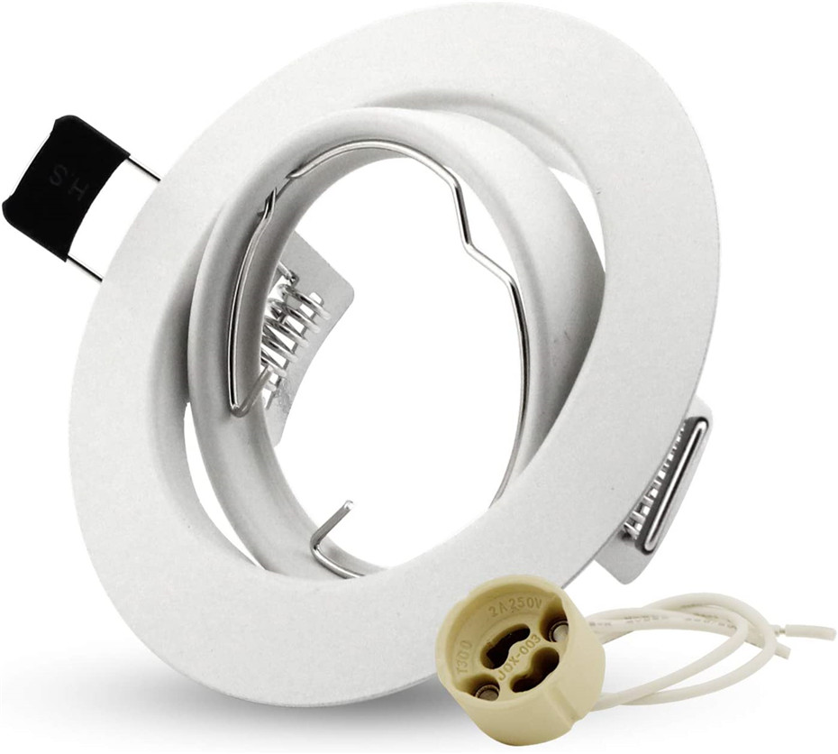 Lampada da incasso a soffitto a portato per faretto con cornice regolabile Sig16 GU10 Lampadina da incasso con ritaglio 70mm: Di Colore Giallo chiaro