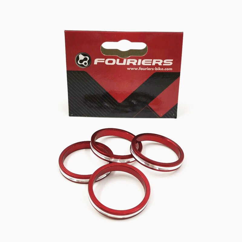 Fouriers mtb cykel gaffel spacer cykel vaskemaskine 28.6 mmx 34mm vaskeraluminium hoved 5mm rør vaskemaskine cykel tilbehør: Rød