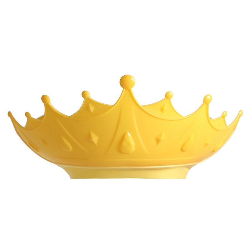Gorro de ducha con forma de corona para recién nacido, gorro de lavado de pelo ajustable, protección para los oídos, protector de champú seguro para niños, gorro de baño