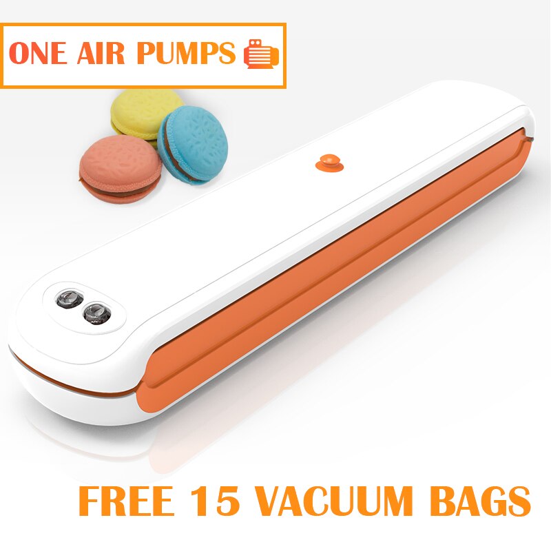 Vacuum Sealer Machine With Food Vacuum Bags Packaging For Vacuum Packer Packing For Vacuum Food Sealer Multiple Colour: ORANGE ONE AIR PUMP / 110V