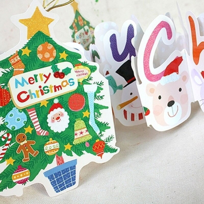 1 pcs Beautiful cartoon diy 3d folding card greeting card birthday greeting/message card postcard Christmas Year cards