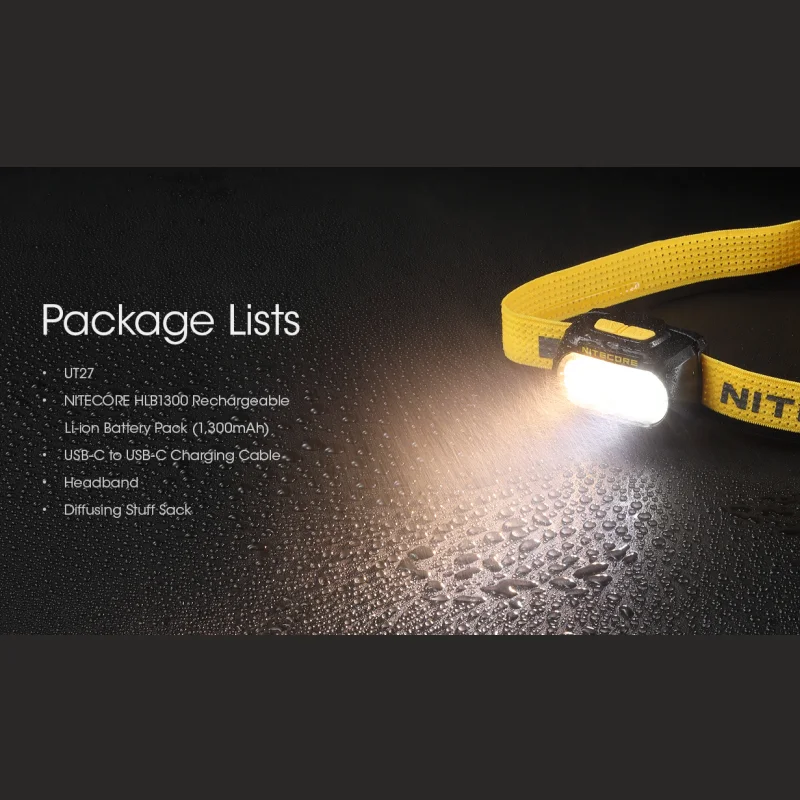 NITECORE UT27 Koplamp 800 Lumen USB Oplaadbare Dual Beam licht Verwijderbare Oplaadbare Batterij Troch Koplamp