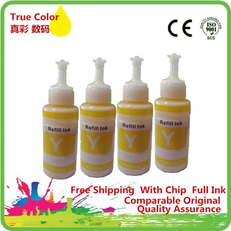 Refill Dye Ink Kit Kits For Epson L100 L101 L110 L111 L120 L130 L200 L201 L210 L211 L220 L300 L301 L303 L310 Printer: 4Y