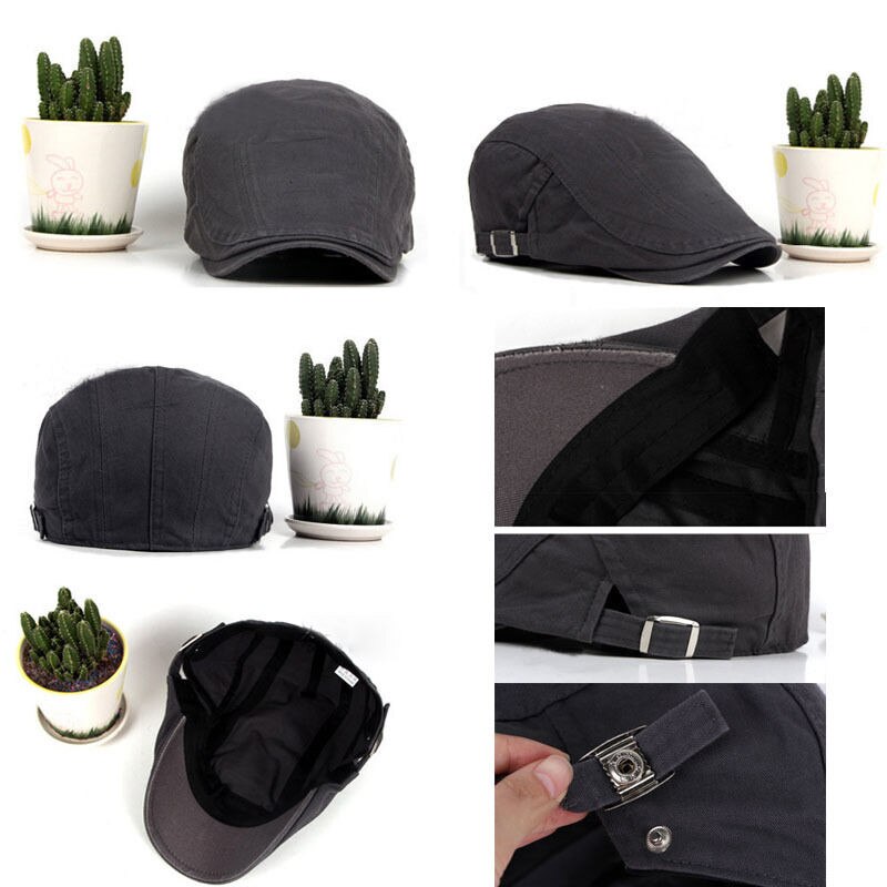 Justerbara basker mössor utomhus sol andas benbrädshattar unisex dam herrbenet solid platta basker mössa hatt