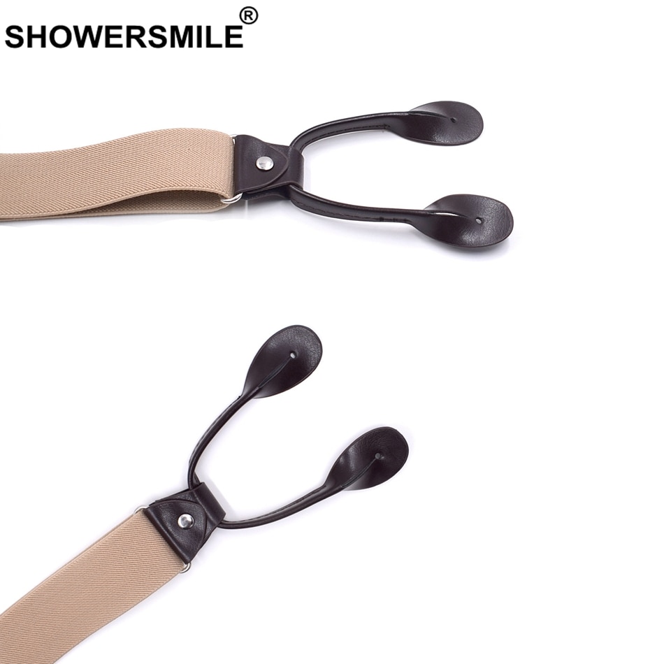Showersmile seler knap y ryg argyle seler til mænd vintage bryllup elastisk mandlige skjorte seler med 6 knapper 120cm